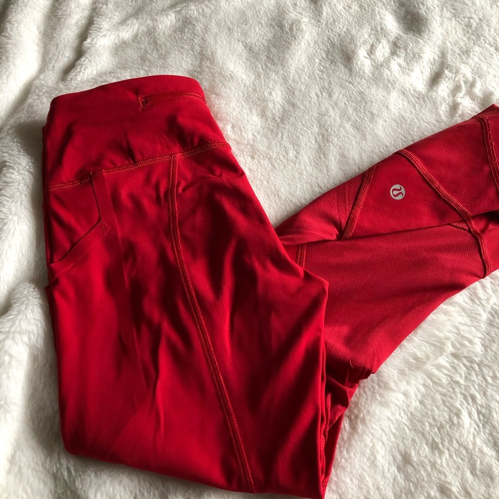 Lululemon red leggings size 2
